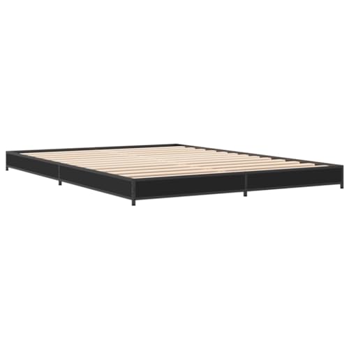 HEFZGDB Bettgestell Schwarz 135x190 cm Holzwerkstoff und Metall Bette Gästebett Bed Frame Einzelbetten für Schlafzimmer Gästezimmer Wohnbereich Herberge HEFZGDB Bettgestell Schwarz 135x190 cm Holzwerkstoff und Metall Bette Gästebett Bed Frame Einzelbetten für Schlafzimmer Gästezimmer Wohnbereich Herberge von HEFZGDB