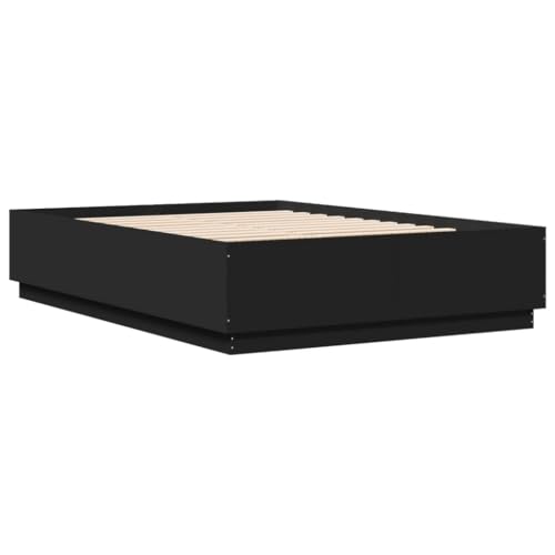 HEFZGDB Bettgestell Schwarz 140x200 cm Holzwerkstoff Daybed Gästebett Bed Frame Bettrahmen für Schlafzimmer Herberge Wohnbereich Gästezimmer von HEFZGDB