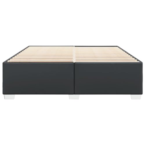 HEFZGDB Bettgestell Schwarz 200x200 cm Kunstleder Single Bed Gästebett Doppelbett Einzelbett für Wohnbereich Gästezimmer Schlafzimmer Herberge HEFZGDB Bettgestell Schwarz 200x200 cm Kunstleder Single Bed Gästebett Doppelbett Einzelbett für Wohnbereich Gästezimmer Schlafzimmer Herberge von HEFZGDB