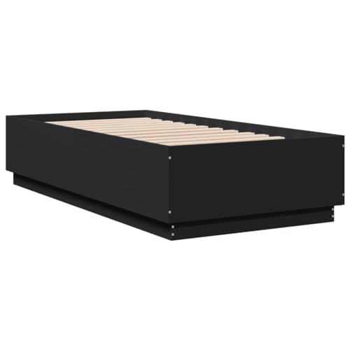 HEFZGDB Bettgestell Schwarz 75x190 cm Holzwerkstoff Daybed Gästebett Bed Frame Bettrahmen für Schlafzimmer Herberge Wohnbereich Gästezimmer HEFZGDB Bettgestell Schwarz 75x190 cm Holzwerkstoff Daybed Gästebett Bed Frame Bettrahmen für Schlafzimmer Herberge Wohnbereich Gästezimmer von HEFZGDB