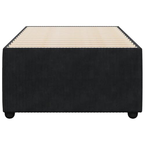 HEFZGDB Bettgestell Schwarz 80x200 cm Samt Einzelbett Bed Frame Doppelbett Bettrahmen für Gästezimmer Herberge Wohnbereich Schlafzimmer HEFZGDB Bettgestell Schwarz 80x200 cm Samt Einzelbett Bed Frame Doppelbett Bettrahmen für Gästezimmer Herberge Wohnbereich Schlafzimmer von HEFZGDB