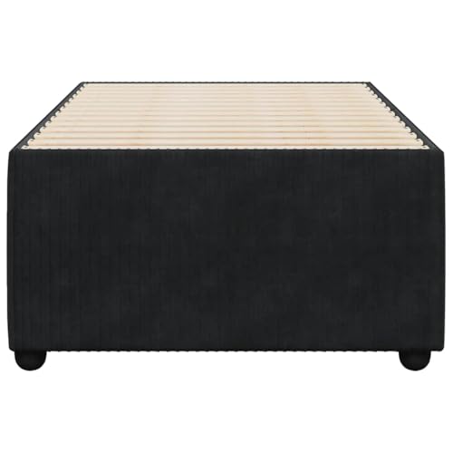 HEFZGDB Bettgestell Schwarz 90x190 cm Samt Einzelbett Bed Frame Doppelbett Bettrahmen für Gästezimmer Herberge Wohnbereich Schlafzimmer HEFZGDB Bettgestell Schwarz 90x190 cm Samt Einzelbett Bed Frame Doppelbett Bettrahmen für Gästezimmer Herberge Wohnbereich Schlafzimmer von HEFZGDB