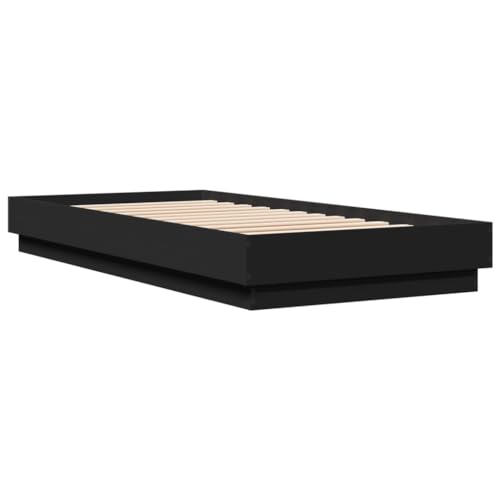 HEFZGDB Bettgestell Schwarz 90x200 cm Holzwerkstoff Ehebett Gästebett Einzelbetten Bettrahmen für Gästezimmer Wohnbereich Schlafzimmer Herberge HEFZGDB Bettgestell Schwarz 90x200 cm Holzwerkstoff Ehebett Gästebett Einzelbetten Bettrahmen für Gästezimmer Wohnbereich Schlafzimmer Herberge von HEFZGDB