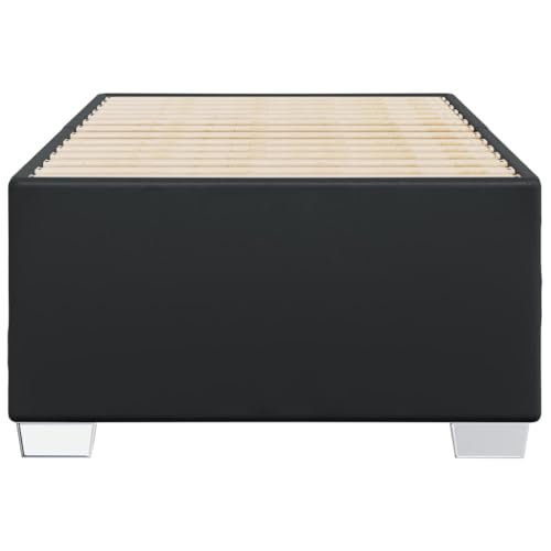 HEFZGDB Bettgestell Schwarz 90x200 cm Kunstleder Single Bed Gästebett Doppelbett Einzelbett für Wohnbereich Gästezimmer Schlafzimmer Herberge HEFZGDB Bettgestell Schwarz 90x200 cm Kunstleder Single Bed Gästebett Doppelbett Einzelbett für Wohnbereich Gästezimmer Schlafzimmer Herberge von HEFZGDB