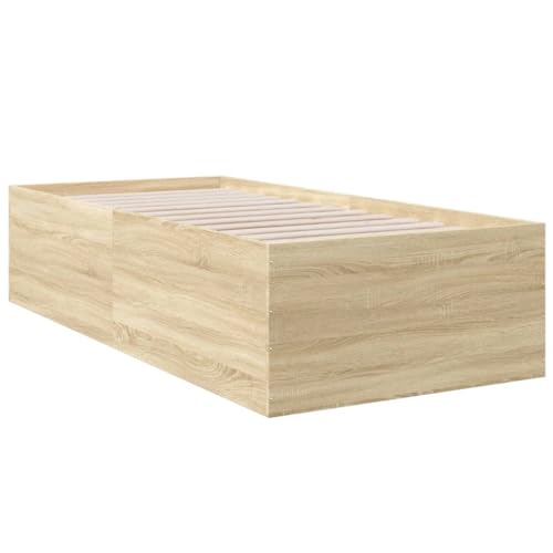 HEFZGDB Bettgestell Sonoma-Eiche 90x190 cm Holzwerkstoff Jugendbett Bed Frame Familienbett Einzelbetten für Herberge Gästezimmer Schlafzimmer Wohnbereich HEFZGDB Bettgestell Sonoma-Eiche 90x190 cm Holzwerkstoff Jugendbett Bed Frame Familienbett Einzelbetten für Herberge Gästezimmer Schlafzimmer Wohnbereich von HEFZGDB