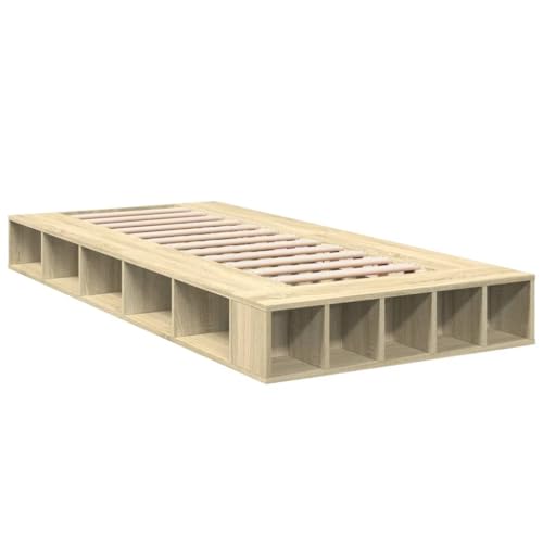 HEFZGDB Bettgestell Sonoma-Eiche 90x190 cm Holzwerkstoff Jugendbett Gästebett Familienbett Einzelbett für Herberge Gästezimmer Schlafzimmer Wohnbereich HEFZGDB Bettgestell Sonoma-Eiche 90x190 cm Holzwerkstoff Jugendbett Gästebett Familienbett Einzelbett für Herberge Gästezimmer Schlafzimmer Wohnbereich von HEFZGDB