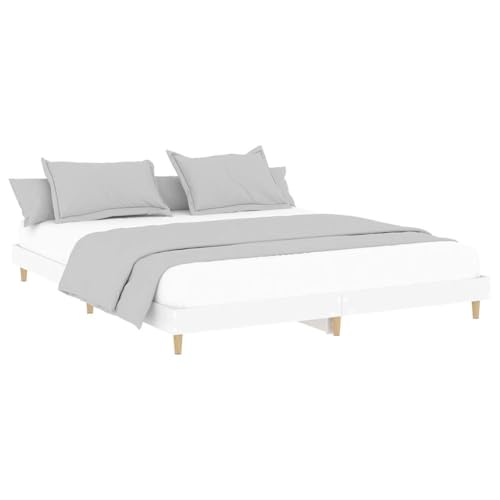 HEFZGDB Bettgestell Weiß 120x200 cm Holzwerkstoff Jugendbett Gästebett Bettgestell Single Bed für Schlafzimmer Wohnbereich Gästezimmer Herberge HEFZGDB Bettgestell Weiß 120x200 cm Holzwerkstoff Jugendbett Gästebett Bettgestell Single Bed für Schlafzimmer Wohnbereich Gästezimmer Herberge von HEFZGDB