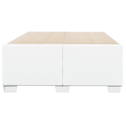 HEFZGDB Bettgestell Weiß 120x200 cm Kunstleder Single Bed Gästebett Doppelbett Einzelbett für Wohnbereich Gästezimmer Schlafzimmer Herberge HEFZGDB Bettgestell Weiß 120x200 cm Kunstleder Single Bed Gästebett Doppelbett Einzelbett für Wohnbereich Gästezimmer Schlafzimmer Herberge von HEFZGDB