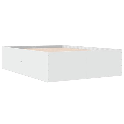 HEFZGDB Bettgestell Weiß 140x200 cm Holzwerkstoff Jugendbett Bed Frame Familienbett Einzelbetten für Herberge Gästezimmer Schlafzimmer Wohnbereich HEFZGDB Bettgestell Weiß 140x200 cm Holzwerkstoff Jugendbett Bed Frame Familienbett Einzelbetten für Herberge Gästezimmer Schlafzimmer Wohnbereich von HEFZGDB