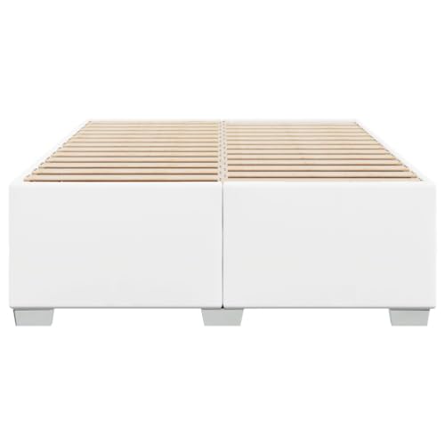 HEFZGDB Bettgestell Weiß 140x200 cm Kunstleder Single Bed Gästebett Doppelbett Einzelbett für Wohnbereich Gästezimmer Schlafzimmer Herberge HEFZGDB Bettgestell Weiß 140x200 cm Kunstleder Single Bed Gästebett Doppelbett Einzelbett für Wohnbereich Gästezimmer Schlafzimmer Herberge von HEFZGDB