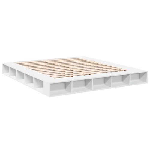 HEFZGDB Bettgestell Weiß 180x200 cm Holzwerkstoff Jugendbett Gästebett Familienbett Einzelbett für Herberge Gästezimmer Schlafzimmer Wohnbereich HEFZGDB Bettgestell Weiß 180x200 cm Holzwerkstoff Jugendbett Gästebett Familienbett Einzelbett für Herberge Gästezimmer Schlafzimmer Wohnbereich von HEFZGDB
