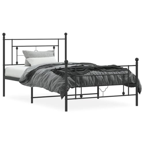 HEFZGDB Bettgestell mit Kopf- und Fußteil Metall Schwarz 107x203 cm Guest Bed Gästebett Bettgestell Doppelbett für Wohnbereich Gästezimmer Schlafzimmer Herberge HEFZGDB Bettgestell mit Kopf- und Fußteil Metall Schwarz 107x203 cm Guest Bed Gästebett Bettgestell Doppelbett für Wohnbereich Gästezimmer Schlafzimmer Herberge von HEFZGDB