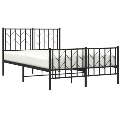 HEFZGDB Bettgestell mit Kopf- und Fußteil Metall Schwarz 120x190 cm Jugendbett Bed Frame Familienbett Doppelbett für Herberge Wohnbereich Schlafzimmer Gästezimmer HEFZGDB Bettgestell mit Kopf- und Fußteil Metall Schwarz 120x190 cm Jugendbett Bed Frame Familienbett Doppelbett für Herberge Wohnbereich Schlafzimmer Gästezimmer von HEFZGDB
