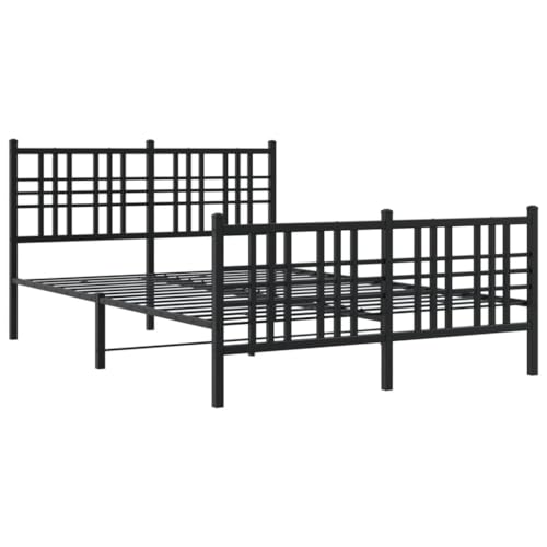 HEFZGDB Bettgestell mit Kopf- und Fußteil Metall Schwarz 120x200 cm Jugendbett Bettgestell Familienbett Doppelbett für Herberge Schlafzimmer Gästezimmer Wohnbereich HEFZGDB Bettgestell mit Kopf- und Fußteil Metall Schwarz 120x200 cm Jugendbett Bettgestell Familienbett Doppelbett für Herberge Schlafzimmer Gästezimmer Wohnbereich von HEFZGDB