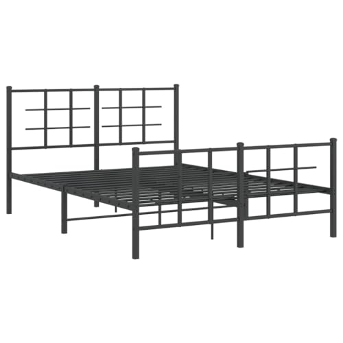 HEFZGDB Bettgestell mit Kopf- und Fußteil Metall Schwarz 135x190 cm Ehebett Bed Frame Familienbett Doppelbett für Wohnbereich Schlafzimmer Gästezimmer Herberge HEFZGDB Bettgestell mit Kopf- und Fußteil Metall Schwarz 135x190 cm Ehebett Bed Frame Familienbett Doppelbett für Wohnbereich Schlafzimmer Gästezimmer Herberge von HEFZGDB