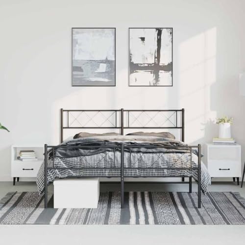 HEFZGDB Bettgestell mit Kopf- und Fußteil Metall Schwarz 135x190 cm Jugendbett Gästebett Bettgestell Single Bed für Gästezimmer Herberge Schlafzimmer Wohnbereich HEFZGDB Bettgestell mit Kopf- und Fußteil Metall Schwarz 135x190 cm Jugendbett Gästebett Bettgestell Single Bed für Gästezimmer Herberge Schlafzimmer Wohnbereich von HEFZGDB