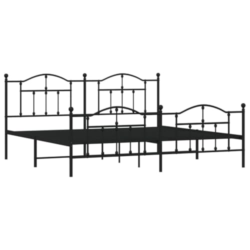 HEFZGDB Bettgestell mit Kopf- und Fußteil Metall Schwarz 200x200 cm Guest Bed Gästebett Bed Frame Familienbett für Gästezimmer Wohnbereich Schlafzimmer Herberge HEFZGDB Bettgestell mit Kopf- und Fußteil Metall Schwarz 200x200 cm Guest Bed Gästebett Bed Frame Familienbett für Gästezimmer Wohnbereich Schlafzimmer Herberge von HEFZGDB