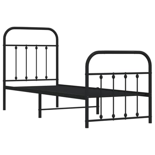 HEFZGDB Bettgestell mit Kopf- und Fußteil Metall Schwarz 75x190 cm Ehebett Bed Frame Familienbett Doppelbett für Wohnbereich Gästezimmer Herberge Schlafzimmer HEFZGDB Bettgestell mit Kopf- und Fußteil Metall Schwarz 75x190 cm Ehebett Bed Frame Familienbett Doppelbett für Wohnbereich Gästezimmer Herberge Schlafzimmer von HEFZGDB