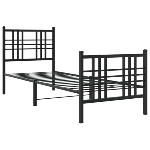 HEFZGDB Bettgestell mit Kopf- und Fußteil Metall Schwarz 80x200 cm Jugendbett Bettgestell Familienbett Doppelbett für Herberge Schlafzimmer Gästezimmer Wohnbereich HEFZGDB Bettgestell mit Kopf- und Fußteil Metall Schwarz 80x200 cm Jugendbett Bettgestell Familienbett Doppelbett für Herberge Schlafzimmer Gästezimmer Wohnbereich von HEFZGDB
