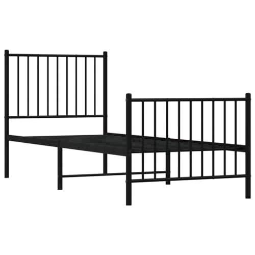 HEFZGDB Bettgestell mit Kopf- und Fußteil Metall Schwarz 80x200 cm Single Bed Gästebett Einzelbetten Einzelbett für Gästezimmer Herberge Schlafzimmer Wohnbereich HEFZGDB Bettgestell mit Kopf- und Fußteil Metall Schwarz 80x200 cm Single Bed Gästebett Einzelbetten Einzelbett für Gästezimmer Herberge Schlafzimmer Wohnbereich von HEFZGDB