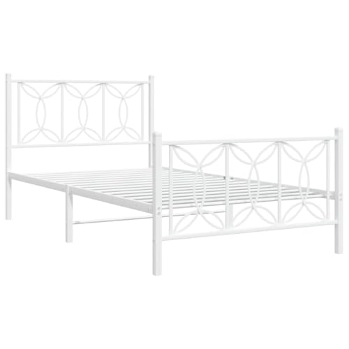 HEFZGDB Bettgestell mit Kopf- und Fußteil Metall Weiß 107x203 cm Guest Bed Gästebett Bettgestell Doppelbett für Schlafzimmer Gästezimmer Wohnbereich Herberge HEFZGDB Bettgestell mit Kopf- und Fußteil Metall Weiß 107x203 cm Guest Bed Gästebett Bettgestell Doppelbett für Schlafzimmer Gästezimmer Wohnbereich Herberge von HEFZGDB