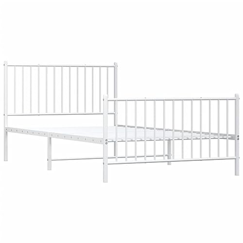 HEFZGDB Bettgestell mit Kopf- und Fußteil Metall Weiß 107x203 cm Single Bed Gästebett Einzelbetten Einzelbett für Gästezimmer Herberge Schlafzimmer Wohnbereich HEFZGDB Bettgestell mit Kopf- und Fußteil Metall Weiß 107x203 cm Single Bed Gästebett Einzelbetten Einzelbett für Gästezimmer Herberge Schlafzimmer Wohnbereich von HEFZGDB