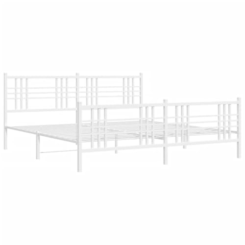 HEFZGDB Bettgestell mit Kopf- und Fußteil Metall Weiß 180x200 cm Jugendbett Bettgestell Familienbett Doppelbett für Herberge Schlafzimmer Gästezimmer Wohnbereich HEFZGDB Bettgestell mit Kopf- und Fußteil Metall Weiß 180x200 cm Jugendbett Bettgestell Familienbett Doppelbett für Herberge Schlafzimmer Gästezimmer Wohnbereich von HEFZGDB