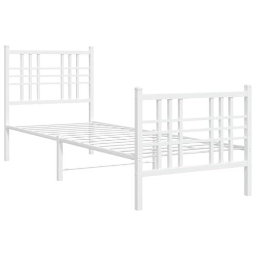 HEFZGDB Bettgestell mit Kopf- und Fußteil Metall Weiß 80x200 cm Jugendbett Bettgestell Familienbett Doppelbett für Herberge Schlafzimmer Gästezimmer Wohnbereich HEFZGDB Bettgestell mit Kopf- und Fußteil Metall Weiß 80x200 cm Jugendbett Bettgestell Familienbett Doppelbett für Herberge Schlafzimmer Gästezimmer Wohnbereich von HEFZGDB
