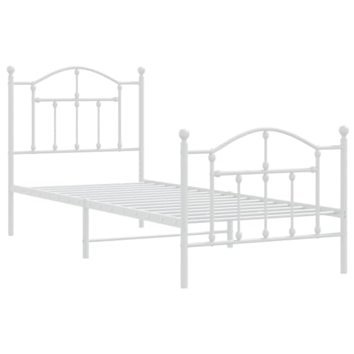 HEFZGDB Bettgestell mit Kopf- und Fußteil Metall Weiß 90x200 cm Guest Bed Gästebett Bed Frame Familienbett für Gästezimmer Wohnbereich Schlafzimmer Herberge HEFZGDB Bettgestell mit Kopf- und Fußteil Metall Weiß 90x200 cm Guest Bed Gästebett Bed Frame Familienbett für Gästezimmer Wohnbereich Schlafzimmer Herberge von HEFZGDB