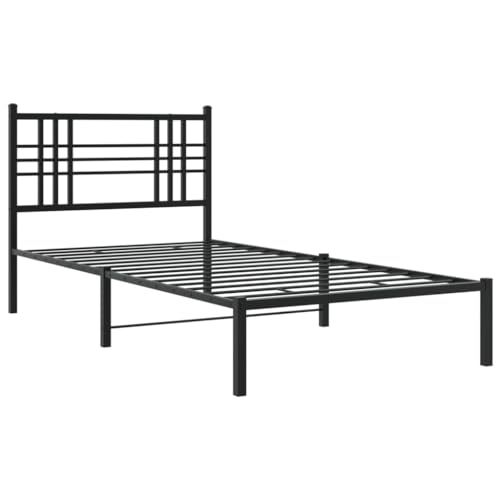 HEFZGDB Bettgestell mit Kopfteil Metall Schwarz 100x190 cm Jugendbett Bettgestell Familienbett Doppelbett für Herberge Schlafzimmer Gästezimmer Wohnbereich HEFZGDB Bettgestell mit Kopfteil Metall Schwarz 100x190 cm Jugendbett Bettgestell Familienbett Doppelbett für Herberge Schlafzimmer Gästezimmer Wohnbereich von HEFZGDB