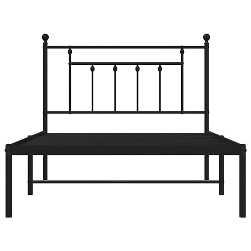 HEFZGDB Bettgestell mit Kopfteil Metall Schwarz 107x203 cm Double Bed Bettgestell Bed Frame Einzelbetten für Herberge Gästezimmer Wohnbereich Schlafzimmer HEFZGDB Bettgestell mit Kopfteil Metall Schwarz 107x203 cm Double Bed Bettgestell Bed Frame Einzelbetten für Herberge Gästezimmer Wohnbereich Schlafzimmer von HEFZGDB