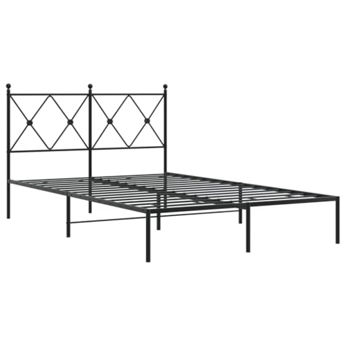 HEFZGDB Bettgestell mit Kopfteil Metall Schwarz 120x190 cm Daybed Gästebett Bettgestell Einzelbett für Herberge Wohnbereich Gästezimmer Schlafzimmer HEFZGDB Bettgestell mit Kopfteil Metall Schwarz 120x190 cm Daybed Gästebett Bettgestell Einzelbett für Herberge Wohnbereich Gästezimmer Schlafzimmer von HEFZGDB