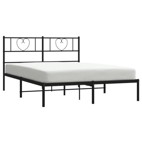 HEFZGDB Bettgestell mit Kopfteil Metall Schwarz 120x200 cm Ehebett Bettgestell Bed Frame Einzelbett für Wohnbereich Herberge Gästezimmer Schlafzimmer HEFZGDB Bettgestell mit Kopfteil Metall Schwarz 120x200 cm Ehebett Bettgestell Bed Frame Einzelbett für Wohnbereich Herberge Gästezimmer Schlafzimmer von HEFZGDB