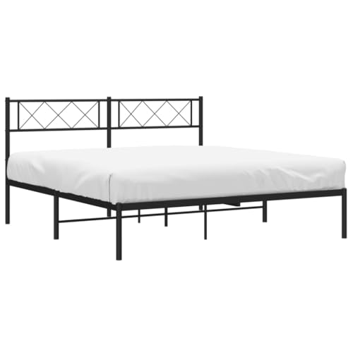 HEFZGDB Bettgestell mit Kopfteil Metall Schwarz 120x200 cm Jugendbett Gästebett Bettgestell Single Bed für Gästezimmer Herberge Schlafzimmer Wohnbereich HEFZGDB Bettgestell mit Kopfteil Metall Schwarz 120x200 cm Jugendbett Gästebett Bettgestell Single Bed für Gästezimmer Herberge Schlafzimmer Wohnbereich von HEFZGDB