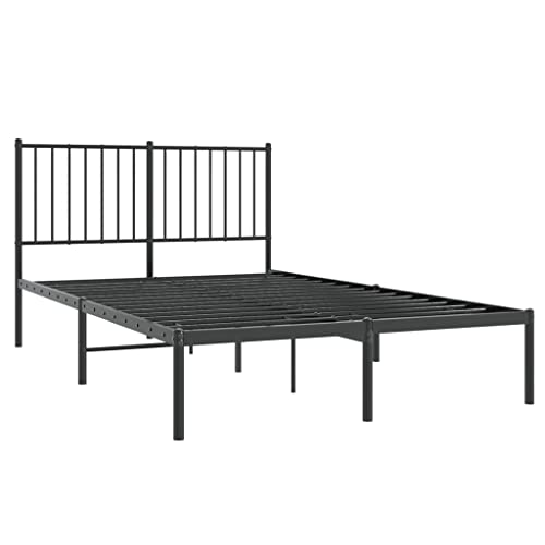 HEFZGDB Bettgestell mit Kopfteil Metall Schwarz 120x200 cm Single Bed Gästebett Einzelbetten Einzelbett für Gästezimmer Herberge Schlafzimmer Wohnbereich HEFZGDB Bettgestell mit Kopfteil Metall Schwarz 120x200 cm Single Bed Gästebett Einzelbetten Einzelbett für Gästezimmer Herberge Schlafzimmer Wohnbereich von HEFZGDB