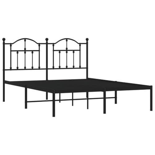 HEFZGDB Bettgestell mit Kopfteil Metall Schwarz 140x190 cm Guest Bed Gästebett Bed Frame Familienbett für Gästezimmer Wohnbereich Schlafzimmer Herberge HEFZGDB Bettgestell mit Kopfteil Metall Schwarz 140x190 cm Guest Bed Gästebett Bed Frame Familienbett für Gästezimmer Wohnbereich Schlafzimmer Herberge von HEFZGDB
