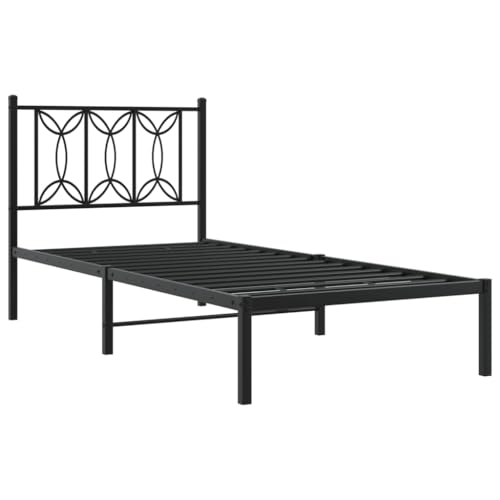 HEFZGDB Bettgestell mit Kopfteil Metall Schwarz 80x200 cm Guest Bed Gästebett Bettgestell Doppelbett für Schlafzimmer Gästezimmer Wohnbereich Herberge HEFZGDB Bettgestell mit Kopfteil Metall Schwarz 80x200 cm Guest Bed Gästebett Bettgestell Doppelbett für Schlafzimmer Gästezimmer Wohnbereich Herberge von HEFZGDB