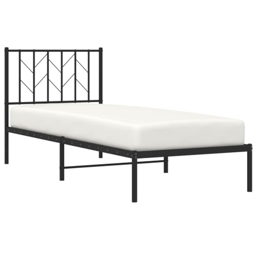 HEFZGDB Bettgestell mit Kopfteil Metall Schwarz 80x200 cm Jugendbett Bed Frame Familienbett Doppelbett für Herberge Wohnbereich Schlafzimmer Gästezimmer HEFZGDB Bettgestell mit Kopfteil Metall Schwarz 80x200 cm Jugendbett Bed Frame Familienbett Doppelbett für Herberge Wohnbereich Schlafzimmer Gästezimmer von HEFZGDB