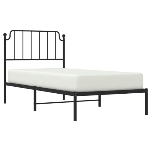 HEFZGDB Bettgestell mit Kopfteil Metall Schwarz 90x190 cm Double Bed Gästebett Bettgestell Einzelbett für Herberge Gästezimmer Wohnbereich Schlafzimmer HEFZGDB Bettgestell mit Kopfteil Metall Schwarz 90x190 cm Double Bed Gästebett Bettgestell Einzelbett für Herberge Gästezimmer Wohnbereich Schlafzimmer von HEFZGDB