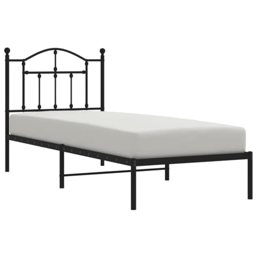 HEFZGDB Bettgestell mit Kopfteil Metall Schwarz 90x190 cm Guest Bed Gästebett Bed Frame Familienbett für Gästezimmer Wohnbereich Schlafzimmer Herberge HEFZGDB Bettgestell mit Kopfteil Metall Schwarz 90x190 cm Guest Bed Gästebett Bed Frame Familienbett für Gästezimmer Wohnbereich Schlafzimmer Herberge von HEFZGDB
