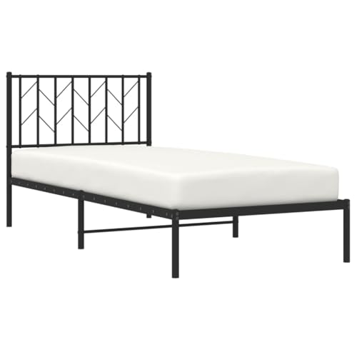 HEFZGDB Bettgestell mit Kopfteil Metall Schwarz 90x190 cm Jugendbett Bed Frame Familienbett Doppelbett für Herberge Wohnbereich Schlafzimmer Gästezimmer HEFZGDB Bettgestell mit Kopfteil Metall Schwarz 90x190 cm Jugendbett Bed Frame Familienbett Doppelbett für Herberge Wohnbereich Schlafzimmer Gästezimmer von HEFZGDB