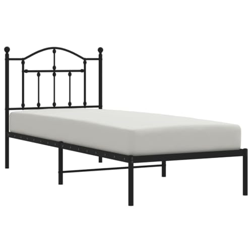 HEFZGDB Bettgestell mit Kopfteil Metall Schwarz 90x200 cm Guest Bed Gästebett Bed Frame Familienbett für Gästezimmer Wohnbereich Schlafzimmer Herberge HEFZGDB Bettgestell mit Kopfteil Metall Schwarz 90x200 cm Guest Bed Gästebett Bed Frame Familienbett für Gästezimmer Wohnbereich Schlafzimmer Herberge von HEFZGDB