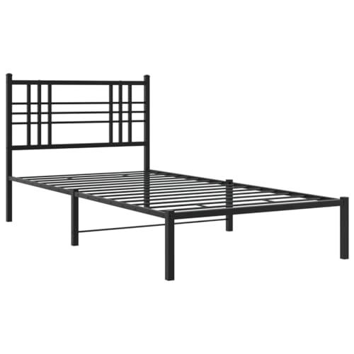 HEFZGDB Bettgestell mit Kopfteil Metall Schwarz 90x200 cm Jugendbett Bettgestell Familienbett Doppelbett für Herberge Schlafzimmer Gästezimmer Wohnbereich HEFZGDB Bettgestell mit Kopfteil Metall Schwarz 90x200 cm Jugendbett Bettgestell Familienbett Doppelbett für Herberge Schlafzimmer Gästezimmer Wohnbereich von HEFZGDB