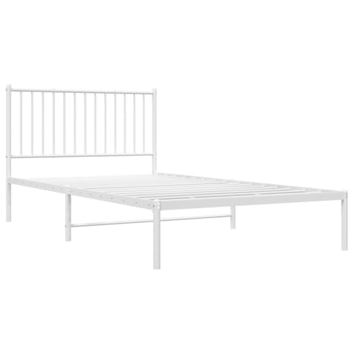 HEFZGDB Bettgestell mit Kopfteil Metall Weiß 107x203 cm Single Bed Gästebett Einzelbetten Einzelbett für Gästezimmer Herberge Schlafzimmer Wohnbereich HEFZGDB Bettgestell mit Kopfteil Metall Weiß 107x203 cm Single Bed Gästebett Einzelbetten Einzelbett für Gästezimmer Herberge Schlafzimmer Wohnbereich von HEFZGDB