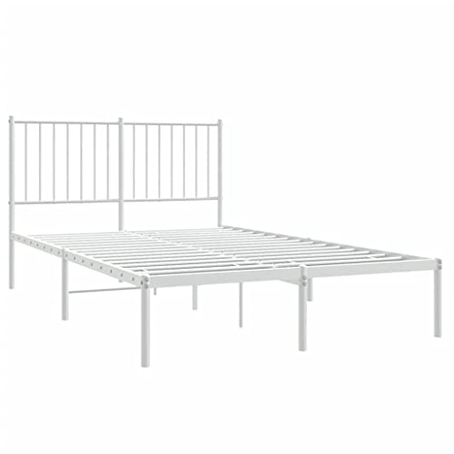 HEFZGDB Bettgestell mit Kopfteil Metall Weiß 120x190 cm Single Bed Gästebett Einzelbetten Einzelbett für Gästezimmer Herberge Schlafzimmer Wohnbereich von HEFZGDB