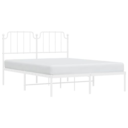 HEFZGDB Bettgestell mit Kopfteil Metall Weiß 140x200 cm Double Bed Gästebett Bettgestell Einzelbett für Herberge Gästezimmer Wohnbereich Schlafzimmer HEFZGDB Bettgestell mit Kopfteil Metall Weiß 140x200 cm Double Bed Gästebett Bettgestell Einzelbett für Herberge Gästezimmer Wohnbereich Schlafzimmer von HEFZGDB