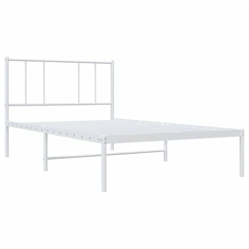 HEFZGDB Bettgestell mit Kopfteil Metall Weiß 80x200 cm Einzelbett Bed Frame Einzelbetten Bettrahmen für Gästezimmer Wohnbereich Herberge Schlafzimmer HEFZGDB Bettgestell mit Kopfteil Metall Weiß 80x200 cm Einzelbett Bed Frame Einzelbetten Bettrahmen für Gästezimmer Wohnbereich Herberge Schlafzimmer von HEFZGDB