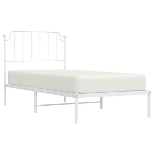 HEFZGDB Bettgestell mit Kopfteil Metall Weiß 90x190 cm Double Bed Gästebett Bettgestell Einzelbett für Herberge Gästezimmer Wohnbereich Schlafzimmer HEFZGDB Bettgestell mit Kopfteil Metall Weiß 90x190 cm Double Bed Gästebett Bettgestell Einzelbett für Herberge Gästezimmer Wohnbereich Schlafzimmer von HEFZGDB