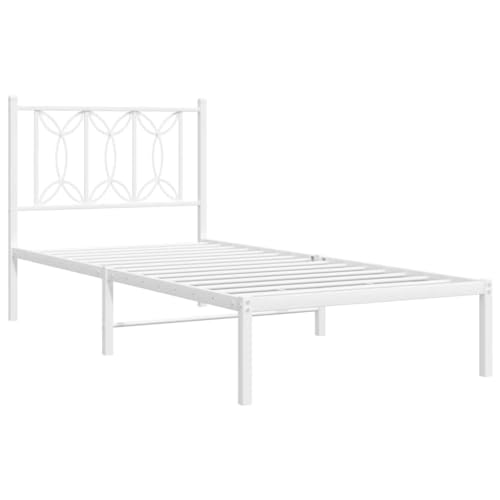 HEFZGDB Bettgestell mit Kopfteil Metall Weiß 90x200 cm Guest Bed Gästebett Bettgestell Doppelbett für Schlafzimmer Gästezimmer Wohnbereich Herberge HEFZGDB Bettgestell mit Kopfteil Metall Weiß 90x200 cm Guest Bed Gästebett Bettgestell Doppelbett für Schlafzimmer Gästezimmer Wohnbereich Herberge von HEFZGDB