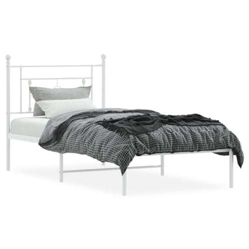 HEFZGDB Bettgestell mit Kopfteil Metall Weiß 90x200 cm Guest Bed Gästebett Bettgestell Doppelbett für Wohnbereich Gästezimmer Schlafzimmer Herberge HEFZGDB Bettgestell mit Kopfteil Metall Weiß 90x200 cm Guest Bed Gästebett Bettgestell Doppelbett für Wohnbereich Gästezimmer Schlafzimmer Herberge von HEFZGDB